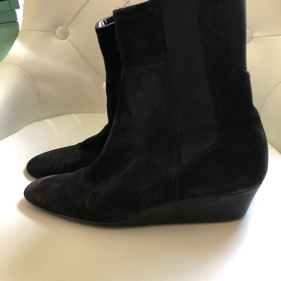 PRADA black suede wedge boots size 41 - Picture 1 of 4